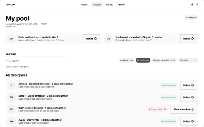 Vinculo wireframe 3